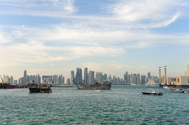 istock Dhows in the harbor of Doha 2015, at sunset 533446433