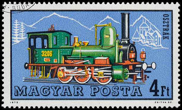 istock Stamp printed in Hungary shows austrian locomotive 533446685