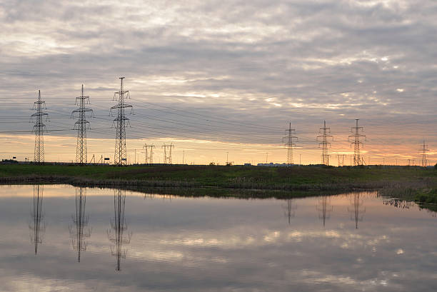 istock Power line in the countryside at sunset. 533451496