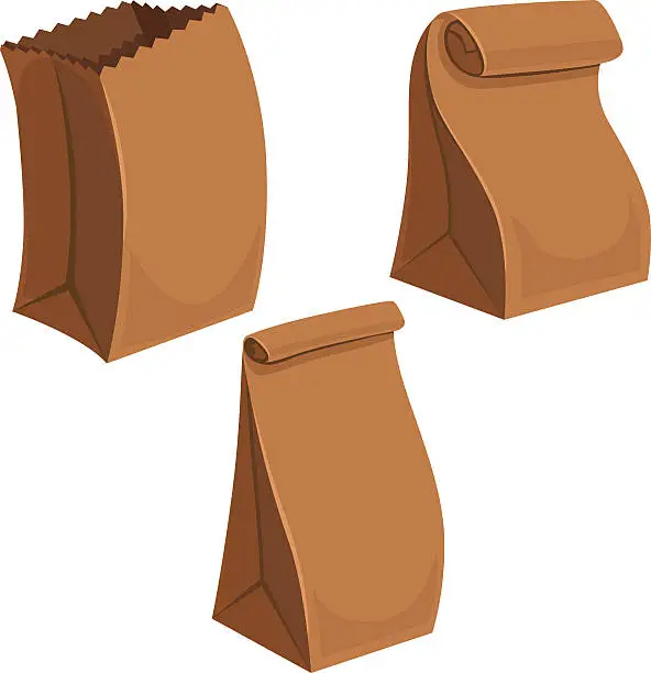 Vector illustration of Paper Bags Cartoon