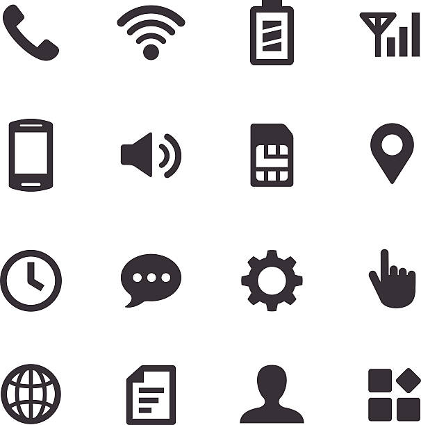 Mobile Setting Icons - Acme Series View All: sim cards stock illustrations