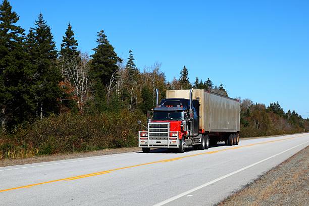 istock Semi truck on a highway 533458367
