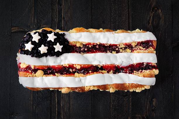 istock Fourth of July berry pastry on rustic wood 533459652