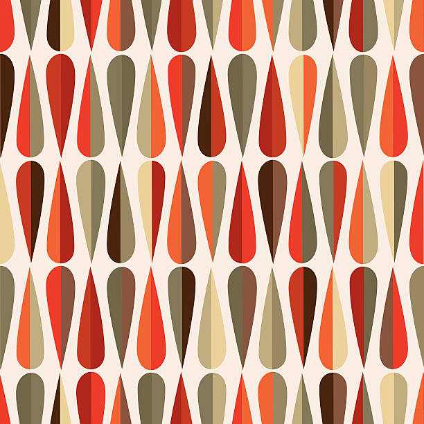 połowie wieku nowoczesne połowy kropli gładki wzór - wallpaper pattern wallpaper 1950s style ornate stock illustrations