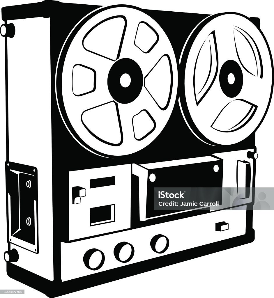 Vintage Reel To Reel Tape Recorder Stock Illustration - Download