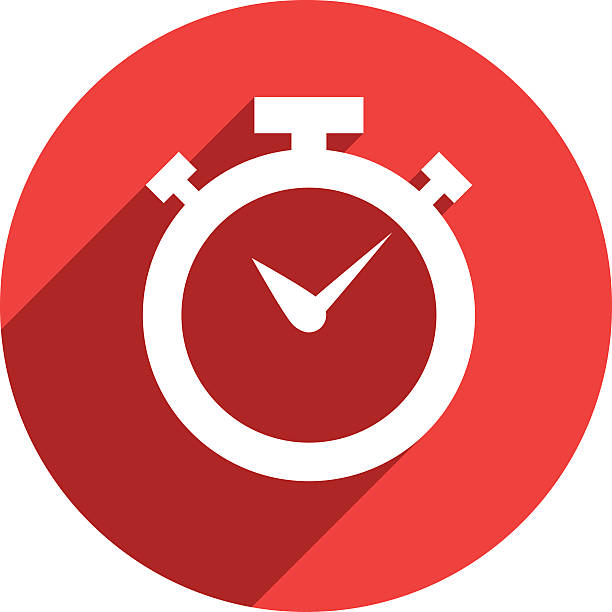Stopwatch Flat Icon - VECTOR Vector illustration of a timer or stopwatch. timer stopwatch red isolated stock illustrations