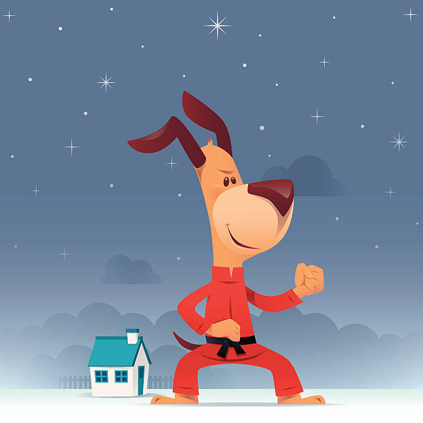 Karate Dog Stock Illustration - Download Image Now - 2015, Animal,  Bodyguard - Istock