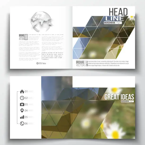 Vector illustration of Set of annual report business templates for brochure, magazine, flyer