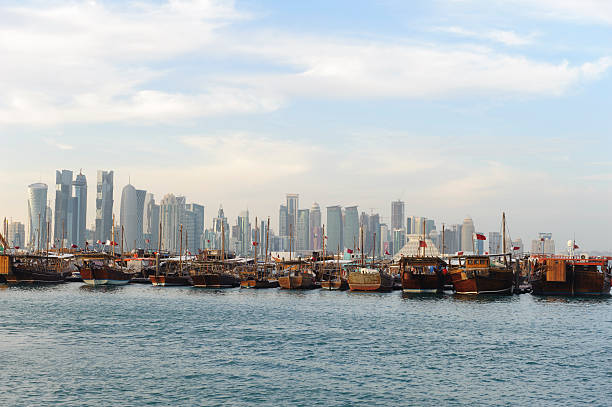istock skyline of Doha 2015, at sunset 533460255