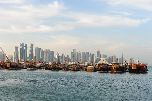 istock skyline of Doha 2015, at sunset 533460275