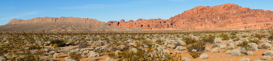A panaromic view of Valley of Fire State Park in southern Nevada.