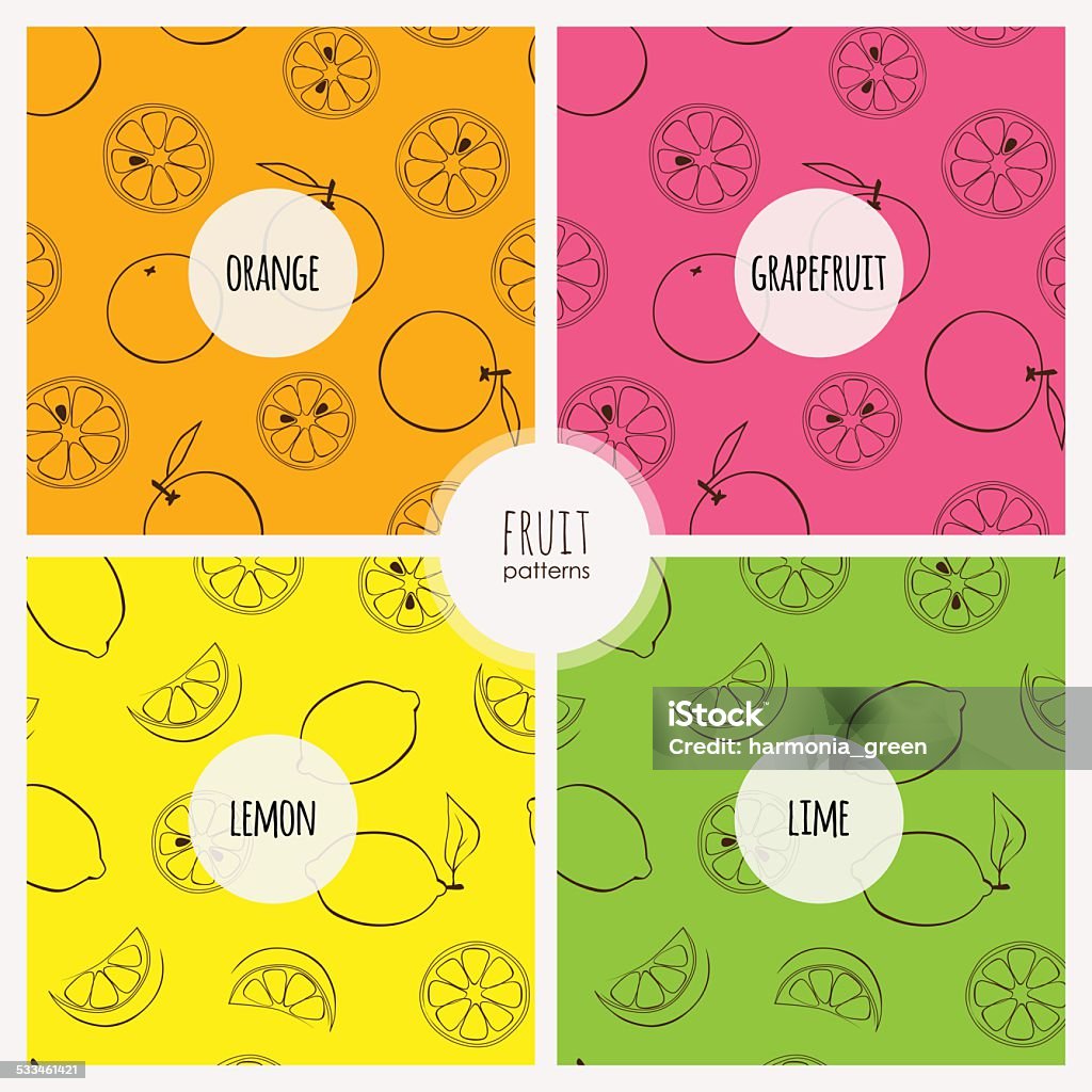 Fruit Patterns Basic Set Of Fruit Patterns Stock Illustration - Download Image Now - 2015 ...
