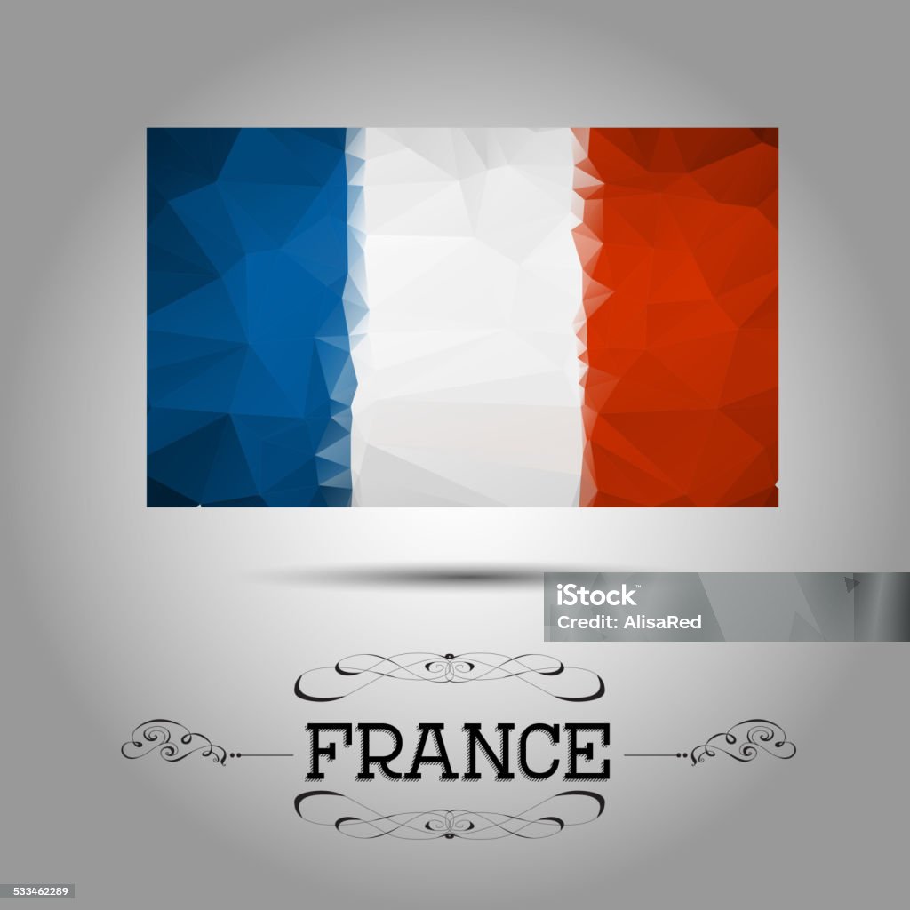 Vector geometric polygonal France flag. Vector geometric polygonal France flag. For your design 2014 stock vector