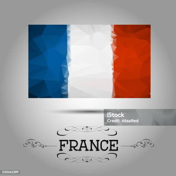 Vector Geometric Polygonal France Flag Stock Illustration - Download Image Now - 2014, 2015, Abstract