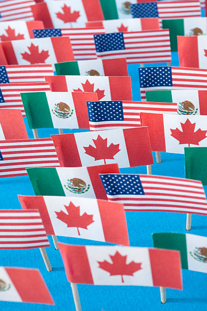istock American, canadian and mexican flags 533463013