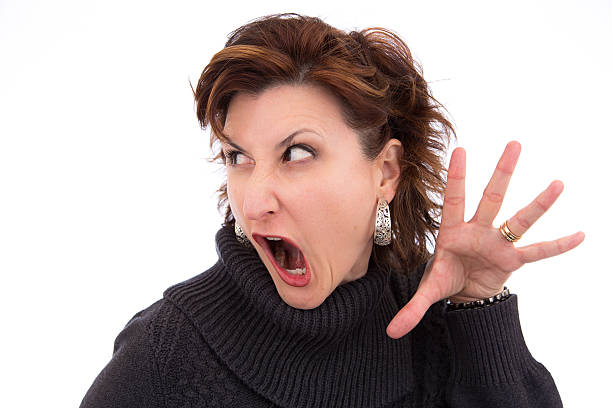 Extremely Angry Woman stock photo