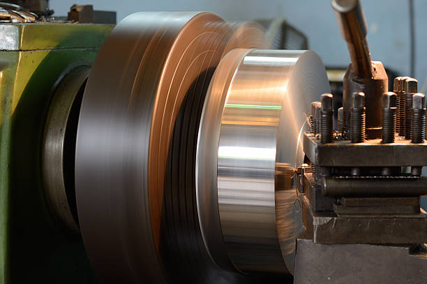 istock Close-up of a lathe machine at work. 533475065