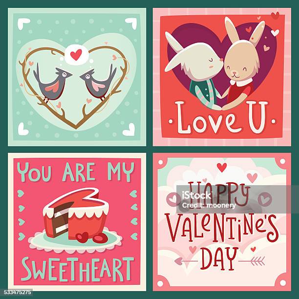 Cards For Valentines Day Stock Illustration - Download Image Now - Love - Emotion, 2015, Affectionate