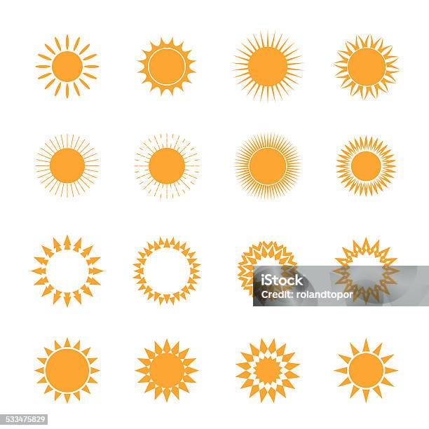 Iso Vector Sun Vector Set Of Sun Stock Illustration - Download Image Now - 2015 ...