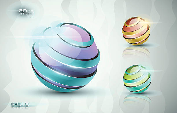 3d sphere icons vector art illustration