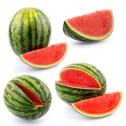 Set of watermelon isolated on white background