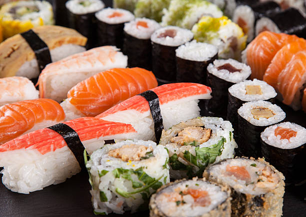 istock Japanese seafood sushi set 533480925
