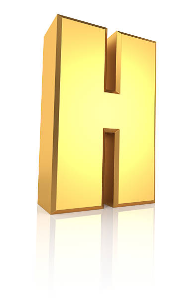 3 d 알파벳 h - letter h alphabet metal three dimensional shape 뉴스 사진 이미지