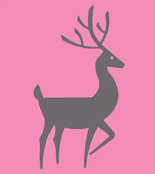 Vector illustration of Silhouette of Deer