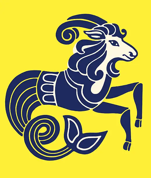 Vector illustration of Capricorn Zodiac Symbol