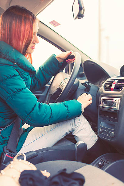 istock Teen driver starting the car 533499593