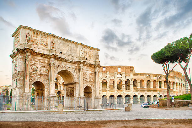 istock Arch of Constantine and The Colosseum, Rome 533500355