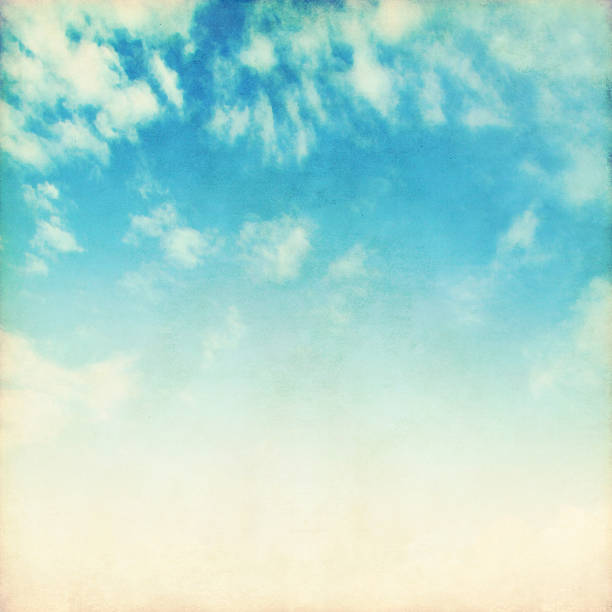istock Blue sky with clouds in grunge and retro style. 533500699