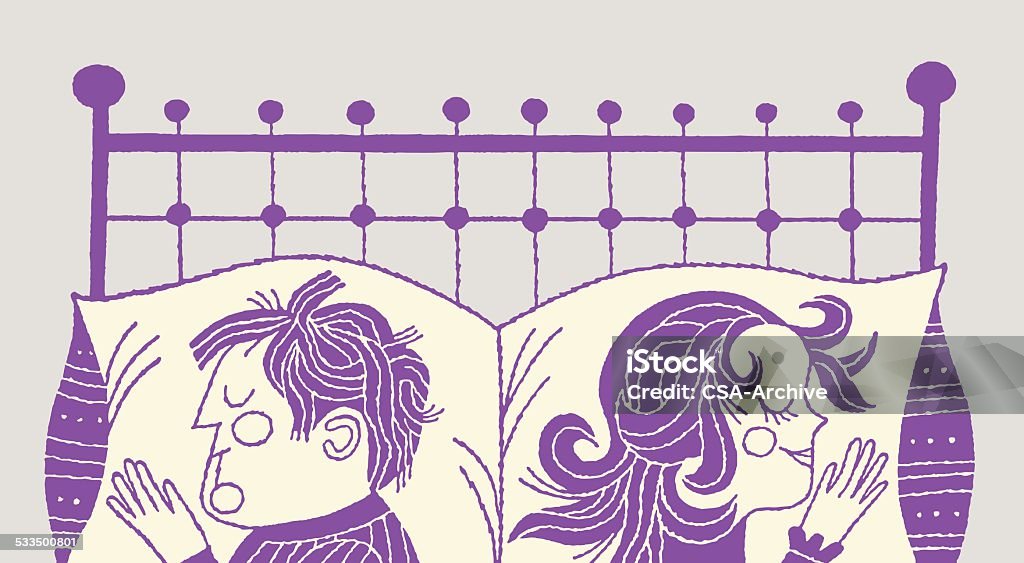 Couple Sleeping in Bed http://csaimages.com/images/istockprofile/csa_vector_dsp.jpg Bedtime stock vector