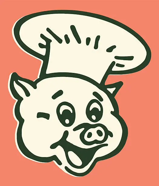 Vector illustration of Pig Chef