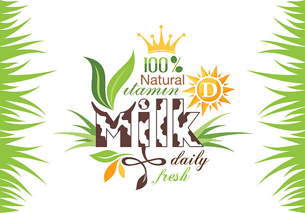 godło mleka - surowe mleko stock illustrations