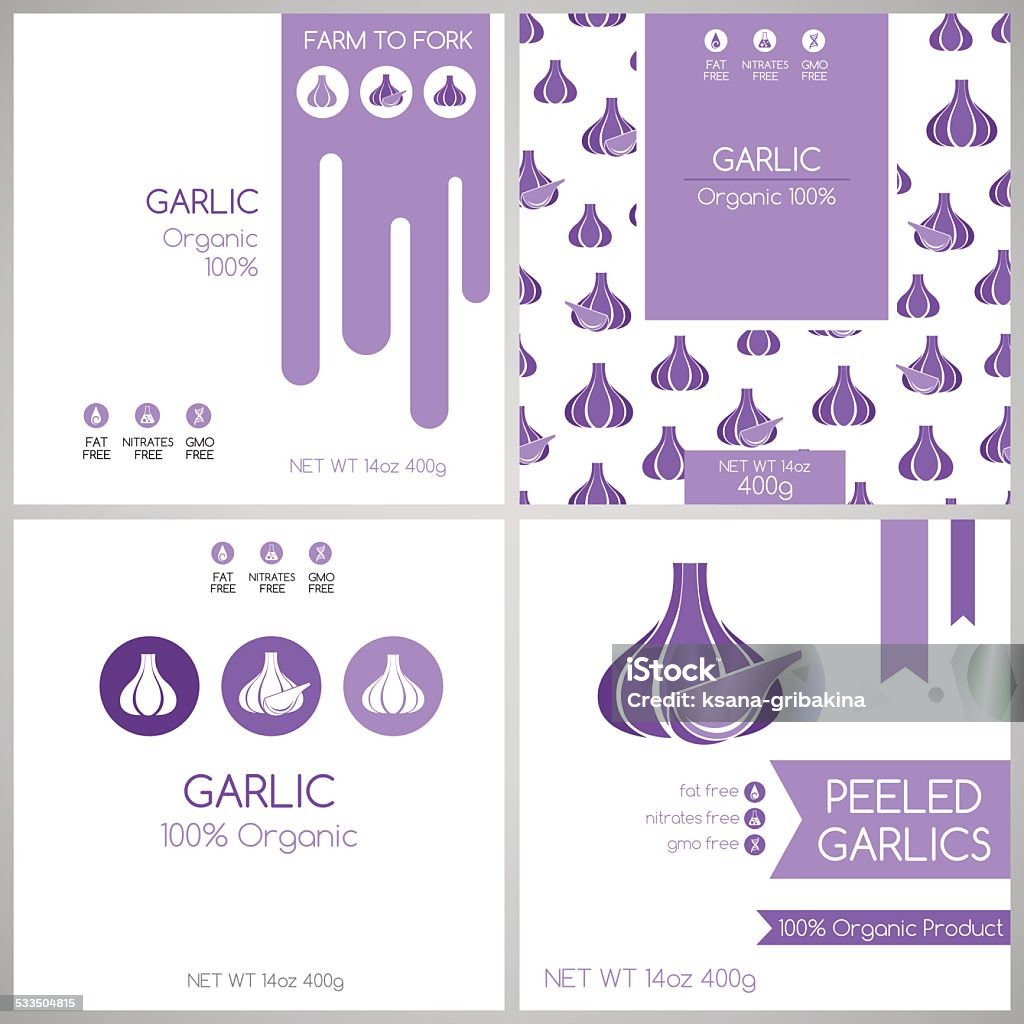 Garlic Label Vector Garlic Labels Set Stock Illustration - Download Image Now - 2015 ...