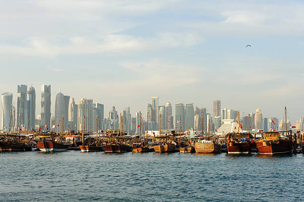 istock skyline of Doha 2015, at sunset 533516649
