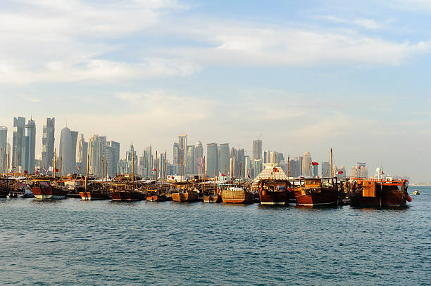 istock skyline of Doha 2015, at sunset 533516659