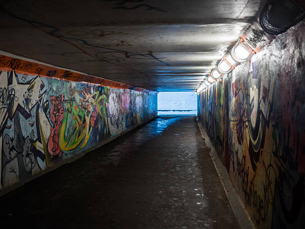 istock Dirty pedestrian tunnel at night 533518255