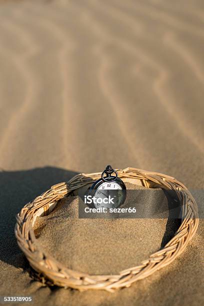 Pocket Watch Buried In Sand Stock Photo - Download Image Now - Holding Back The Hands Of Time, 2015, Absence