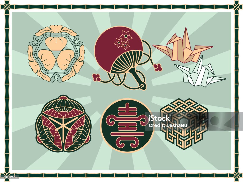 Authentic Japanese Design Set Of Japanese Authentic Design Elements Stock Illustration - Download ...