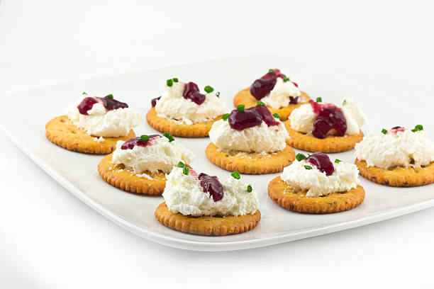 istock Crackers with Cream Cheese Grape Jelly and Chives 533519855