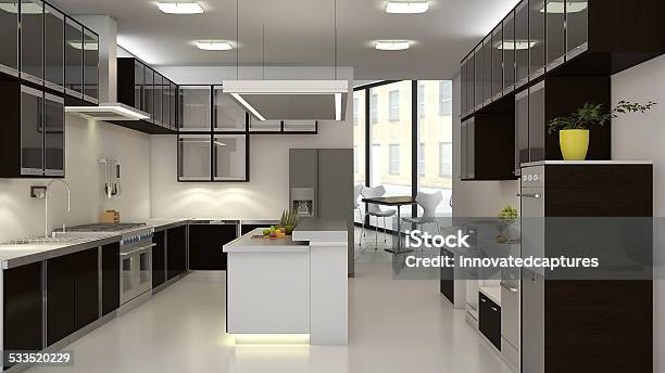 3d Render Of A Commercial Restaurant Kitchen Stock Photo - Download Image Now - 2015, Bakery, Baking