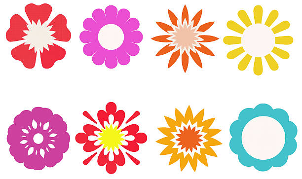 istock Group of colorful flower for decorated, stickers, labels, tags, 533533341