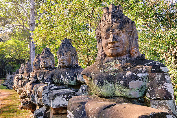 istock Prasat Bayon temple gate statues, Angkor, Cambodia 533536047
