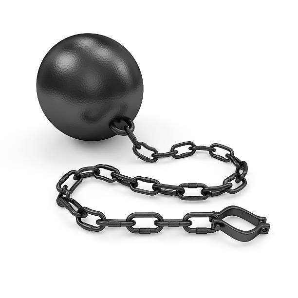 istock Heavy Ball and Chain isolated on white background 533539765