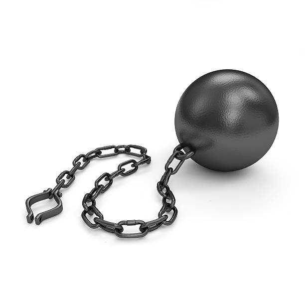 istock Heavy Ball and Chain isolated on white background 533539825