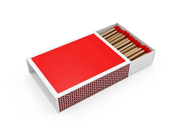 Photo of Red Matchbox isolated on white background