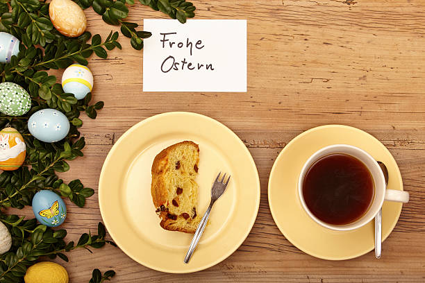 istock Easter decoration, card, Happy Easter, cake and coffee cup 533552251