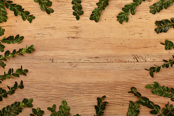 istock Twigs as frame on wood, copy space 533552457